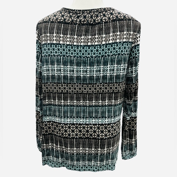 Rose & Olive Women's Green Brown Boho Tunic Top Shirt Paisley Tassels Size M - Picture 9 of 11